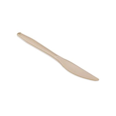 Pactivcorp Pactiv, EARTHCHOICE PSM CUTLERY, HEAVYWEIGHT, KNIFE, 7.5in, TAN, 1000PK YPSMKTEC